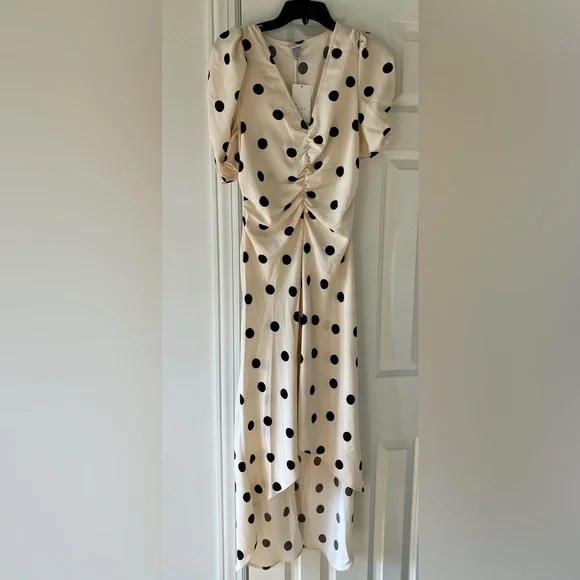 NWT 2 For 1 A New Day High Low Ruched Sleeve Dress 1 Polkadot & 1 Purple Flower - Picture 12 of 15